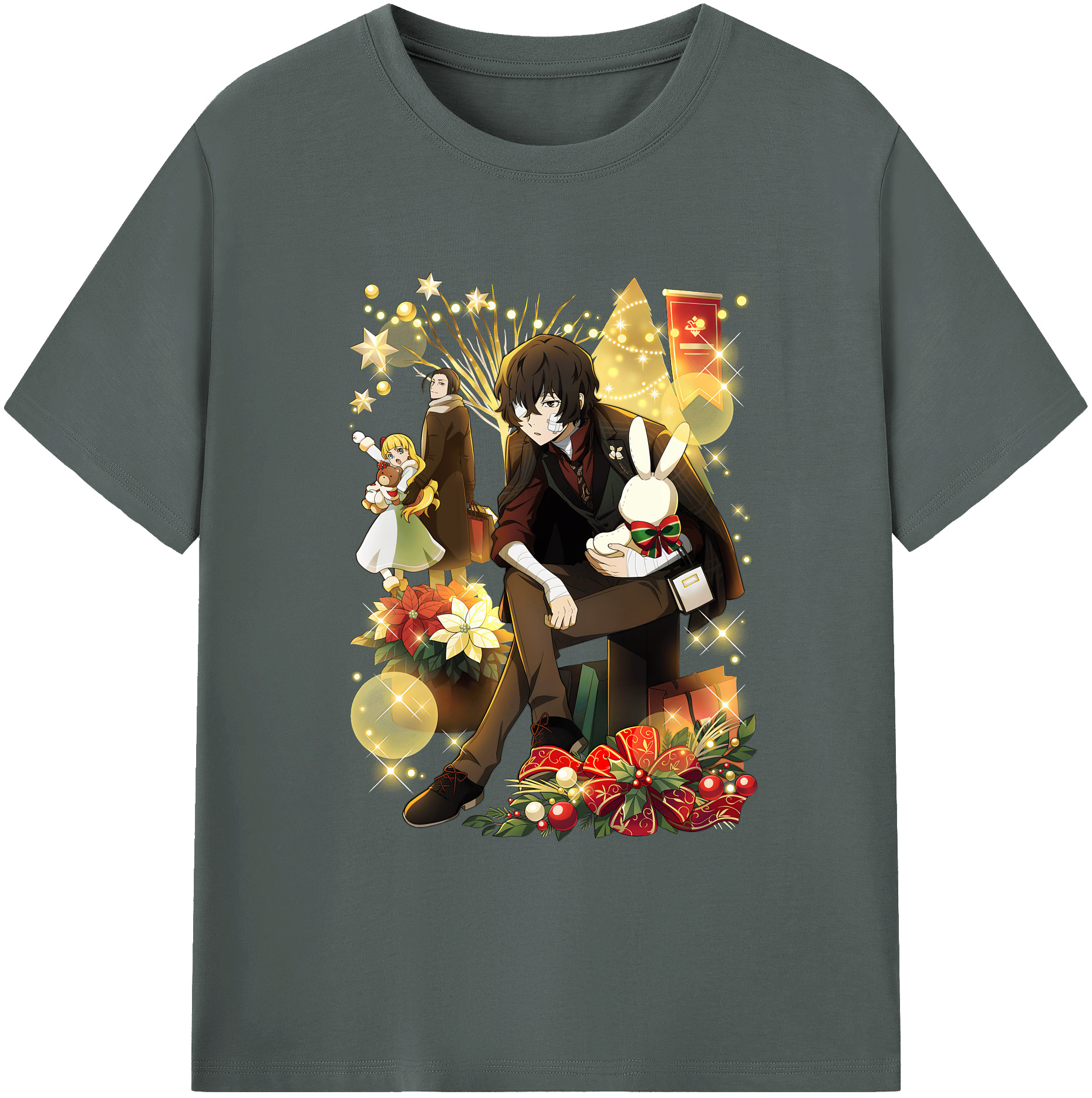 （画像用） 文豪ストレイドッグス Bungo Stray Dogs 綿100％ メンズ半袖Tシャツ｜肌触りやわらか＆通気性